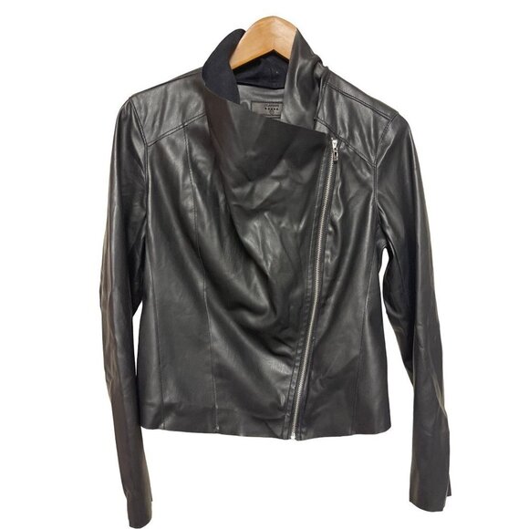 BlankNYC Jackets & Blazers - BlankNYC Black Asymmetrical Full Zip Faux Leather Jacket Women's Size Medium